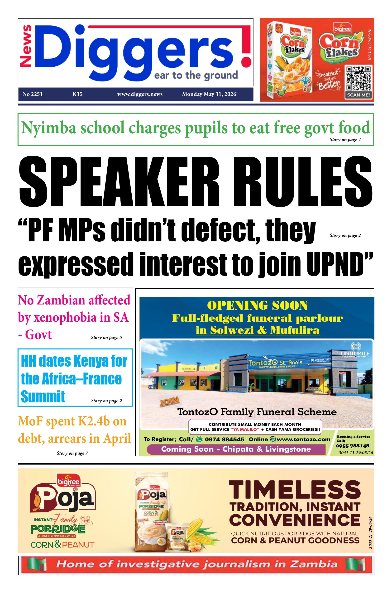 News Diggers Edition 2251 Monday May 11, 2026