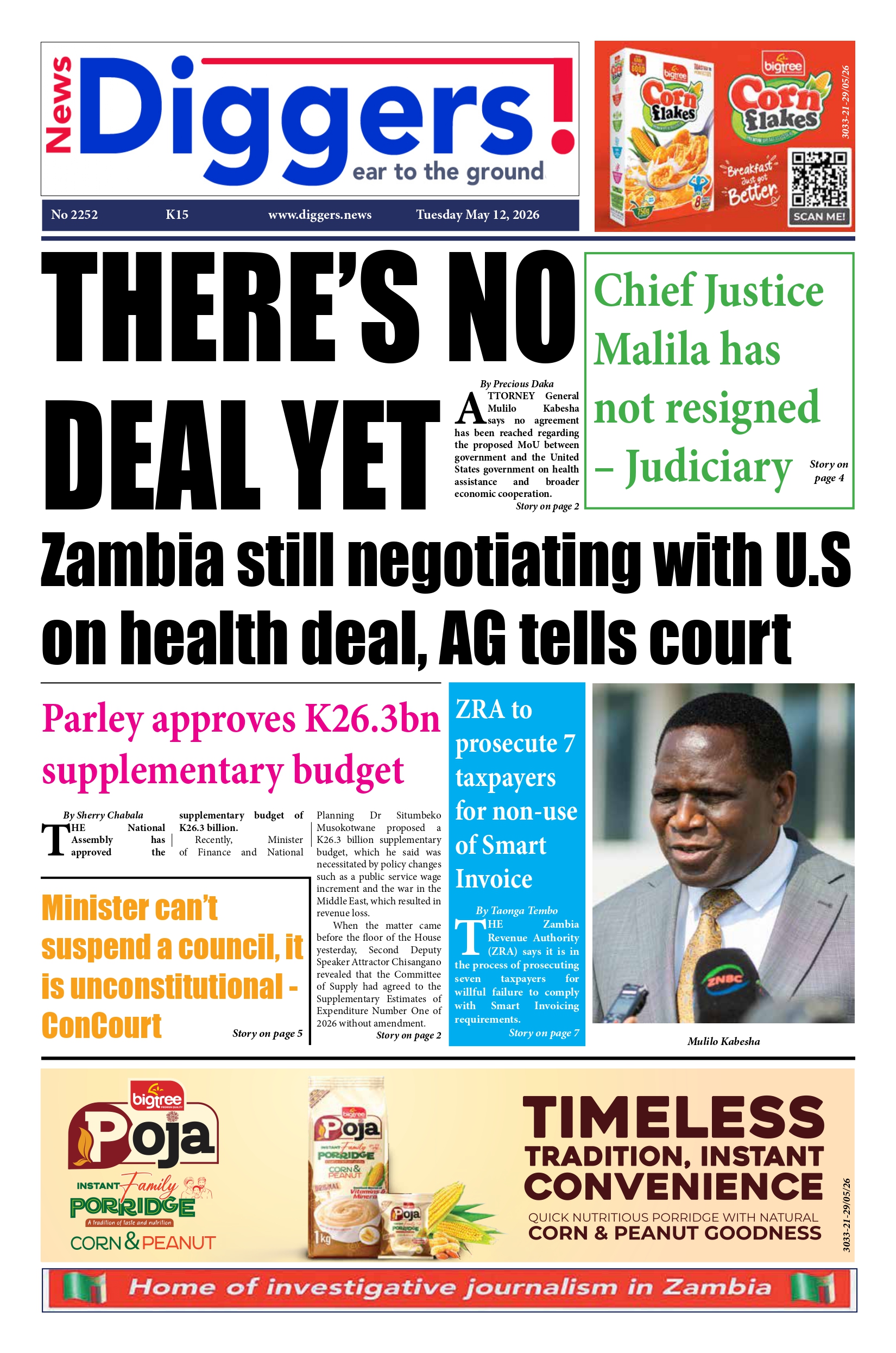 News Diggers Edition 2252 Tuesday May 12, 2026