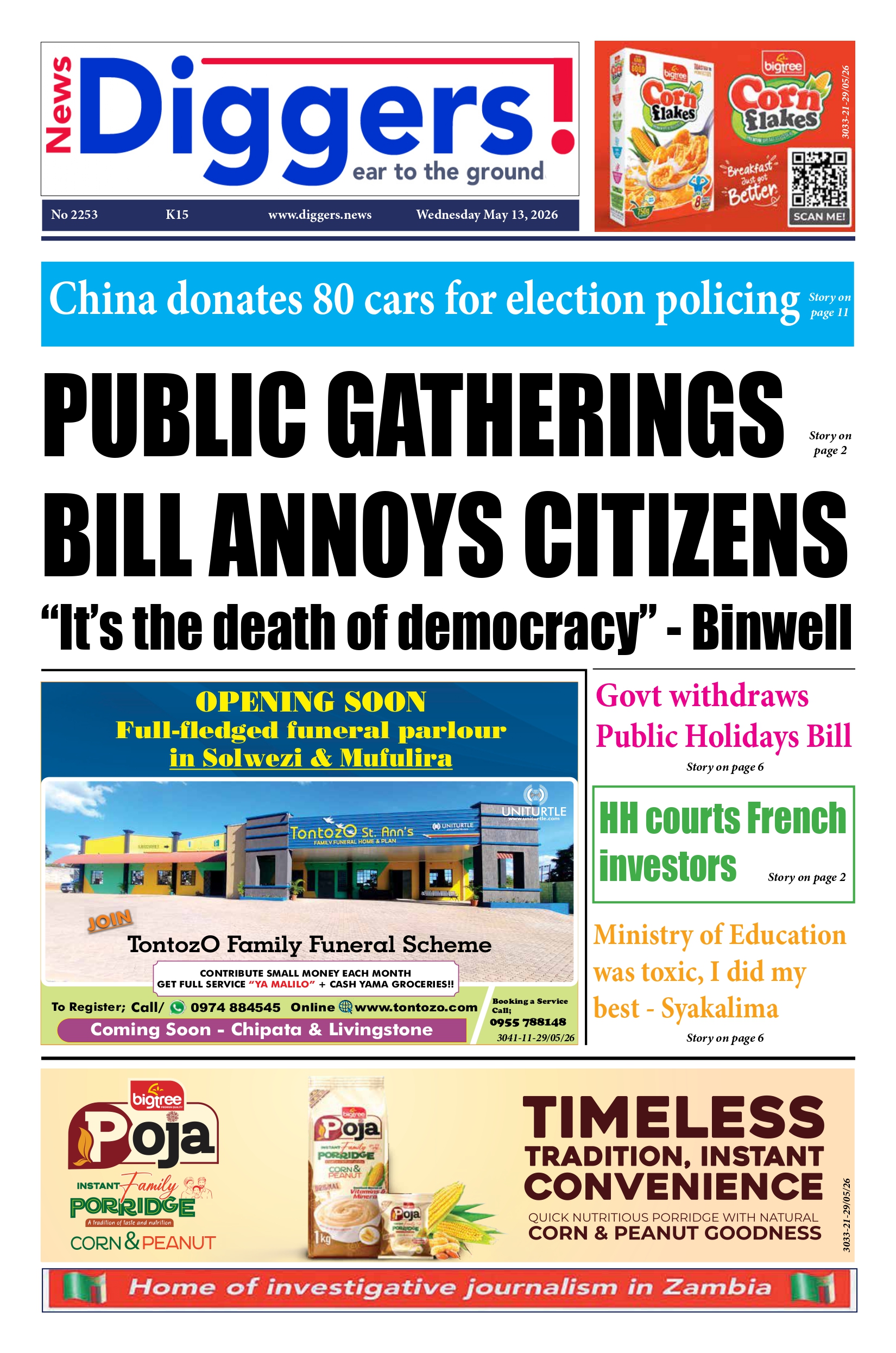 News Diggers Edition 2253 Wednesday May 13, 2026