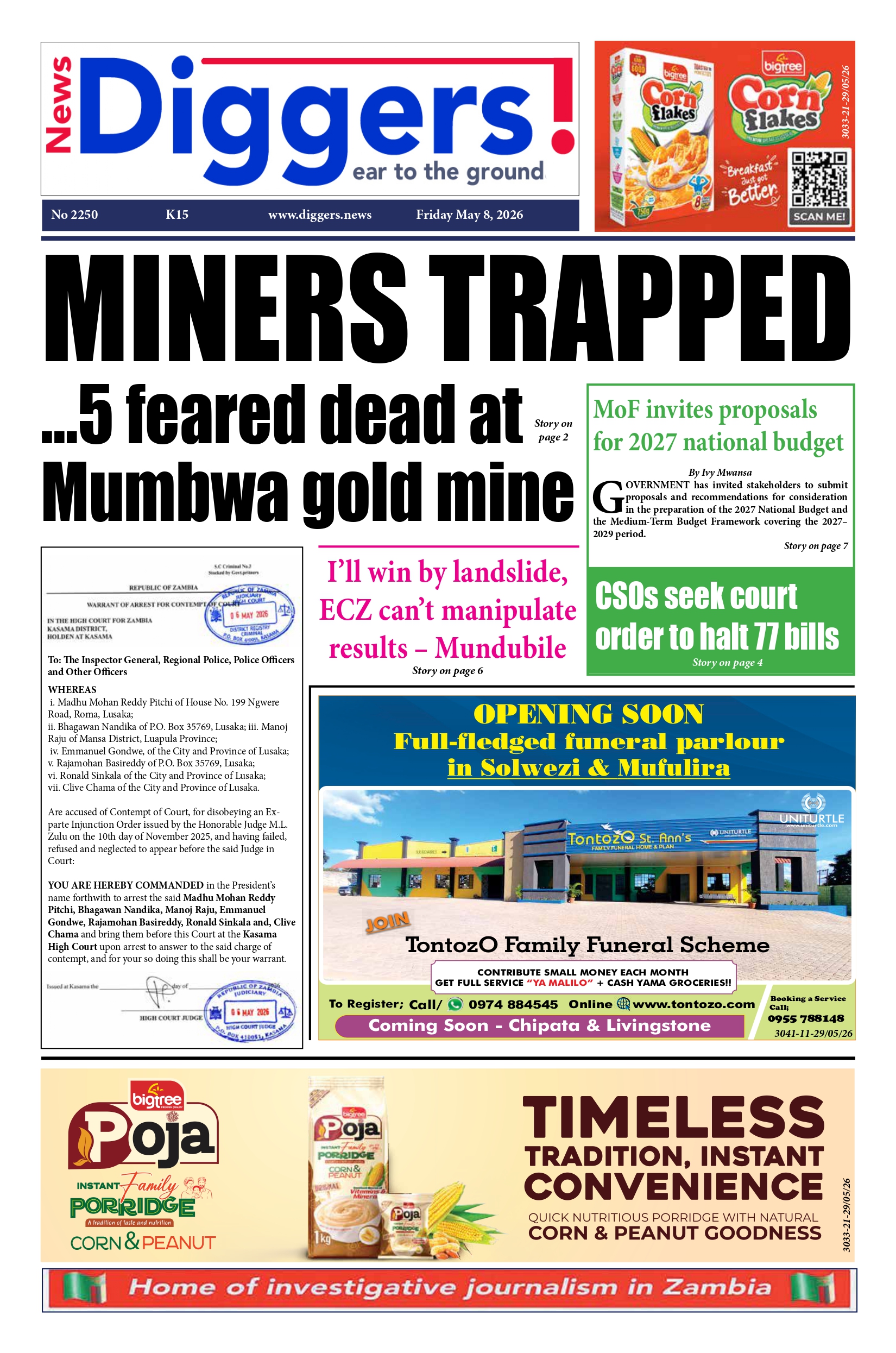 News Diggers Edition 2250 Friday May 8, 2026